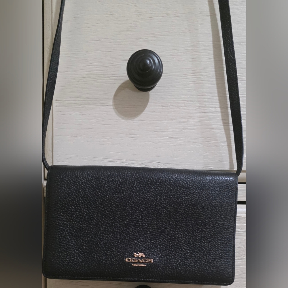 Coach Black Crossbody Leather Shoulder Bag